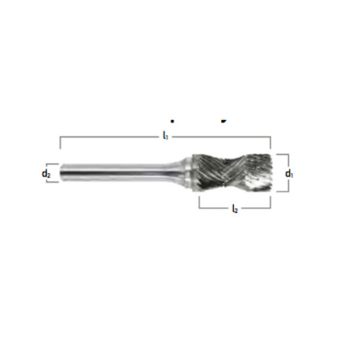 Solid Carbide Burr – Radius Cylinder with End Cut, Ø 12.7 x 25mm, Z3